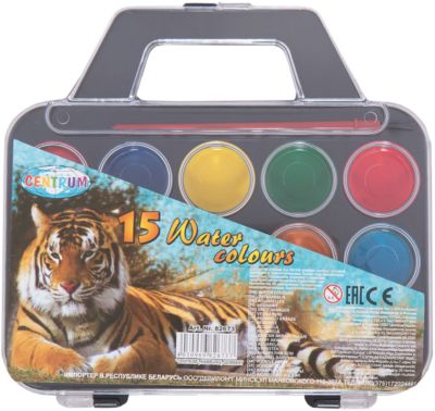 Краски акварельные "Сумочка", 15 цветов