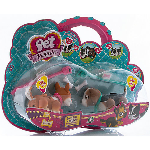 Фигурки собачек в комплекте с косточками и поводком, Pet Club Parade от Giochi Preziosi