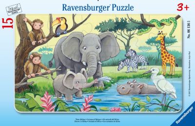 Larsen Puzzle 4 Mini Puzzle Tiere in Afrika je 9 Teile 