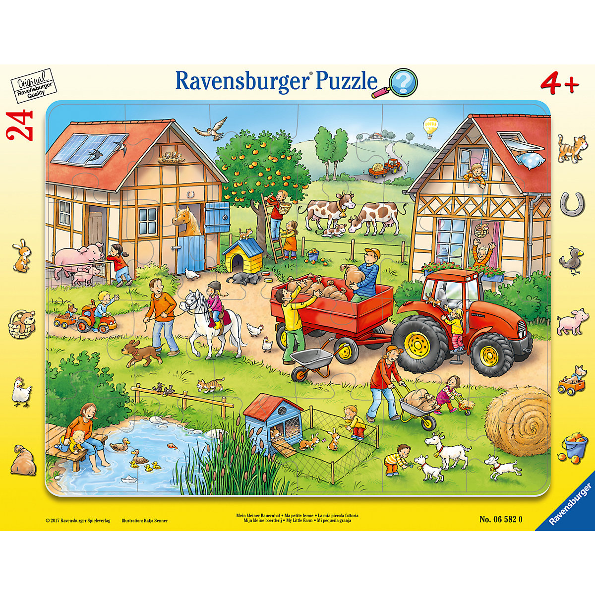 Ravensburger Rahmen-Puzzle 24 Teile 32 5x24 5 cm mit Wimmel-Suchspiel Mein kleiner Bauernhof
