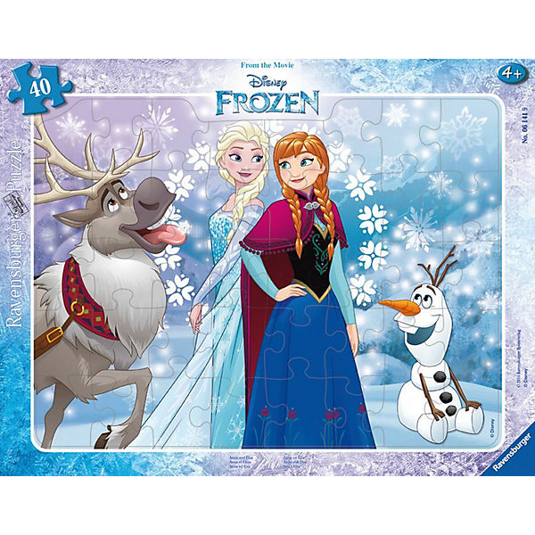Rahmen-Puzzle, 40 Teile, 32,5x24,5 cm, Die Eiskönigin Anna und Elsa