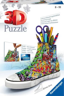 Image of 3D-Puzzle Sneaker Utensilo, H12 cm, 108 Teile, Graffiti Style