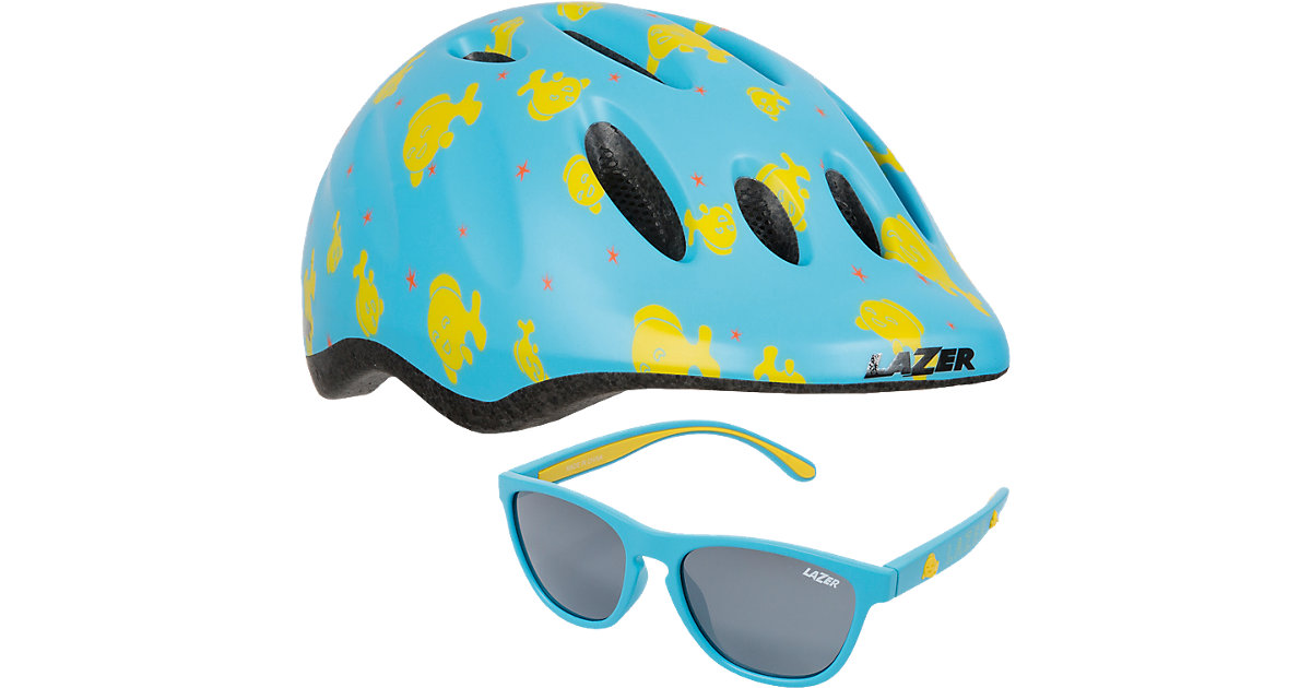 Fahrradhelm Max+ Blub und Sonnenbrille Set Gr. 49-56 cm, blau
