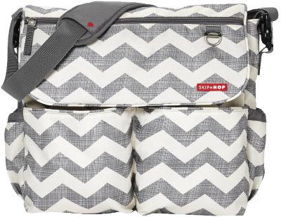 Wickeltasche Dash Signature Chevron, grau/wei wei/grau