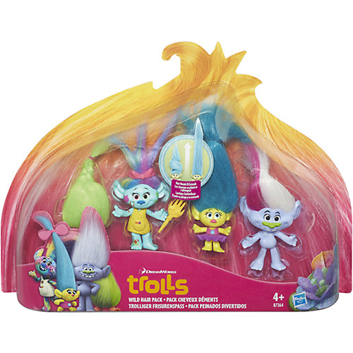 Игровой набор "Торчащие волосы - 4 героя", Тролли от Hasbro