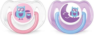 Силиконовая пустышка Classic, 6-18 мес., 2 шт., Philips Avent, белый/сиреневый