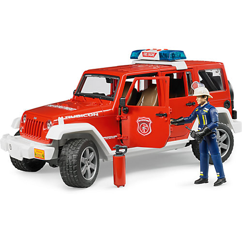 Машинка Bruder Пожарный внедорожник Jeep Wrangler Unlimited Rubicon, с фигуркой от Bruder