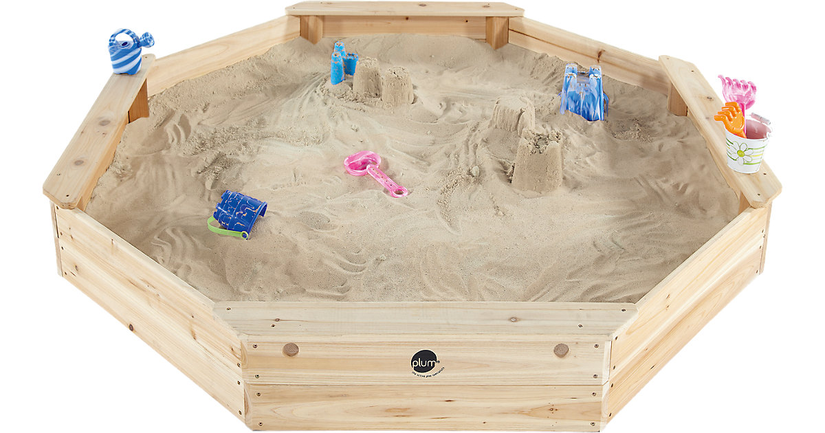 plum · plum® Gigantischer Kinder Sandkasten aus Holz mit Bänken und Schutzhülle plum · plum® Gigantischer Kinder Sandkasten aus Holz mit Bänken und Schutzhülle