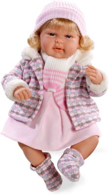 Кукла Elegance "Девочка с соской, в теплой курточке", смеется, розовый, 45 см , Arias