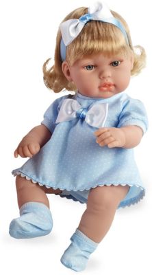 Кукла-блондинка, в голубом платье с бантом, 33см, Arias