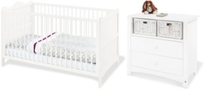 Babyzimmer Kinderzimmer Babybett Wickelkommode weiß Bettwäsche Komplett Set 