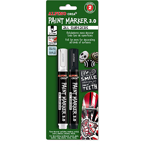 Фломастеры PAINT MARKER, цвет белый/черный, 2 цв. от ALPINO