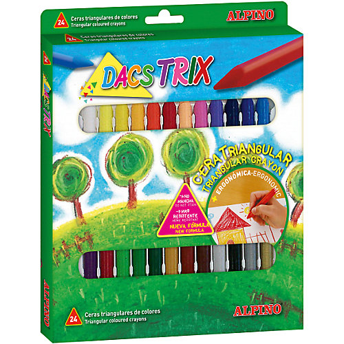 Восковые карандаши трехгранные DACSTRIX, 24 цв. от ALPINO
