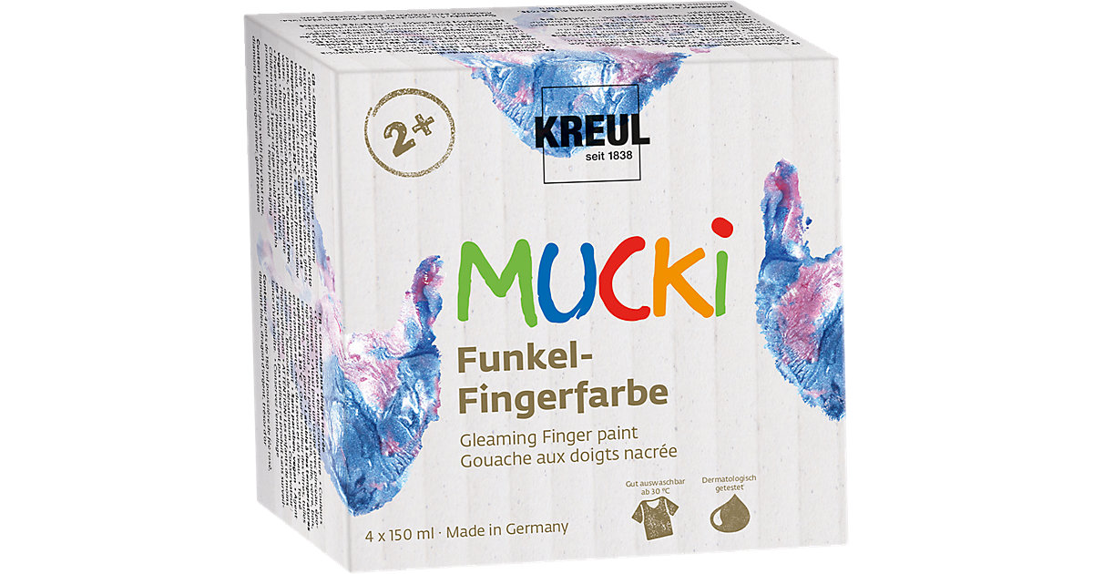 Mucki Funkel-Fingerfarbe, 4 x 150 ml