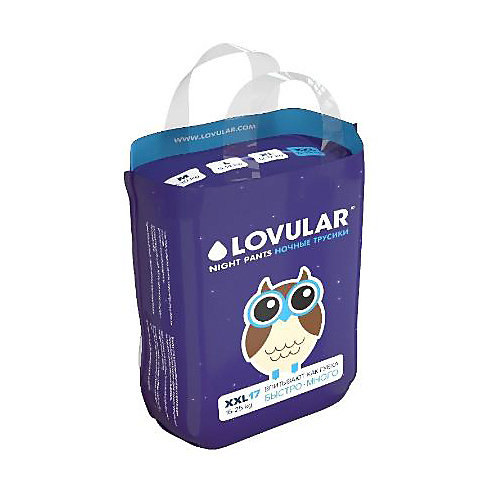 Трусики-подгузники Lovular Night XXL 15-25 кг, 17 шт - разноцветный