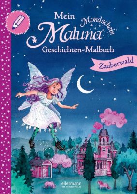 Buch - Mein Maluna Mondschein Geschichten-Malbuch: Zauberwald