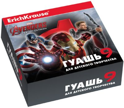 Гуашь Мстители-2, 9 цветов по 20мл