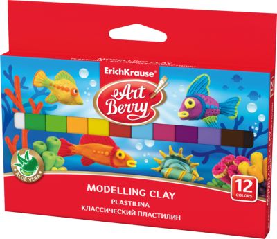 Классический пластилин ArtBerry с Алоэ Вера, 12 цветов,  180г