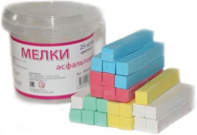 Мелки асфальтовые цветные, 25 шт