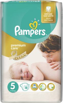 Подгузники Pampers Premium Care, 11-18 кг, 5 размер, 18 шт., Pampers