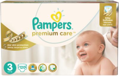 Подгузники Pampers Premium Care,  5-9 кг, 3 размер, 120 шт., Pampers