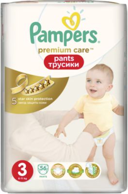 Трусики Pampers Premium Care Pants, 6-11кг, размер 3, 56 шт., Pampers