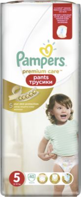 Трусики Pampers Premium Care Pants,12-18кг, размер 5, 40 шт., Pampers