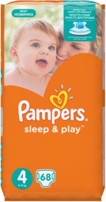 Подгузники Pampers Sleep & Play, 8-14 кг, 4 размер, 68 шт., Pampers
