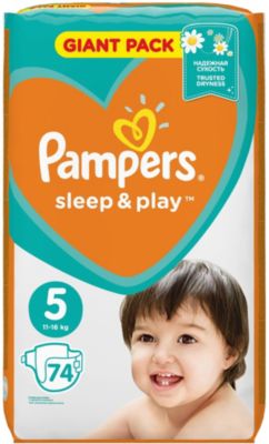 Подгузники Pampers Sleep & Play, 11-18 кг, 5 размер, 74 шт., Pampers