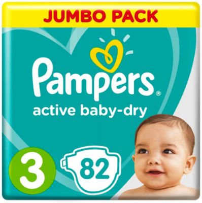 Подгузники Pampers Active Baby-Dry, 5-9 кг, 3 размер, 82 шт., Pampers
