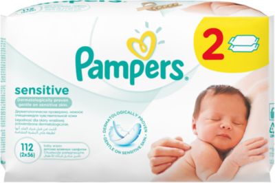 Салфетки детские влажные Pampers  Sensitive,  112 шт., Pampers