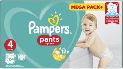 Трусики Pampers Pants 9-15 кг, размер 4, 104 шт.