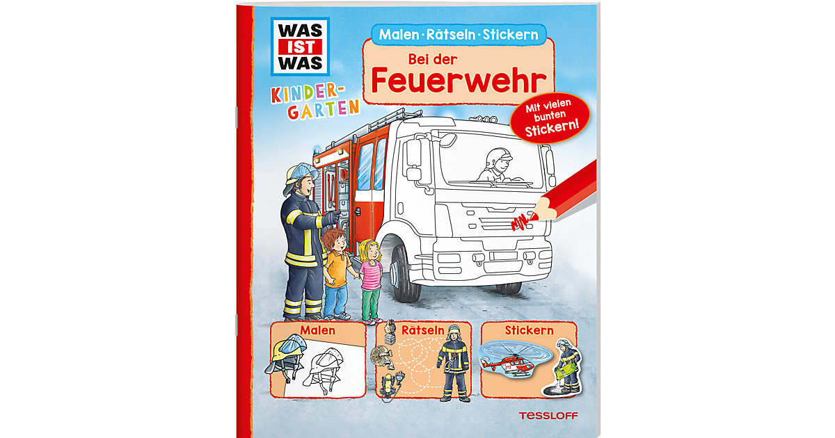Buch - WAS IST WAS Kindergarten: Malen, Rätseln, Stickern - Bei der Feuerwehr
