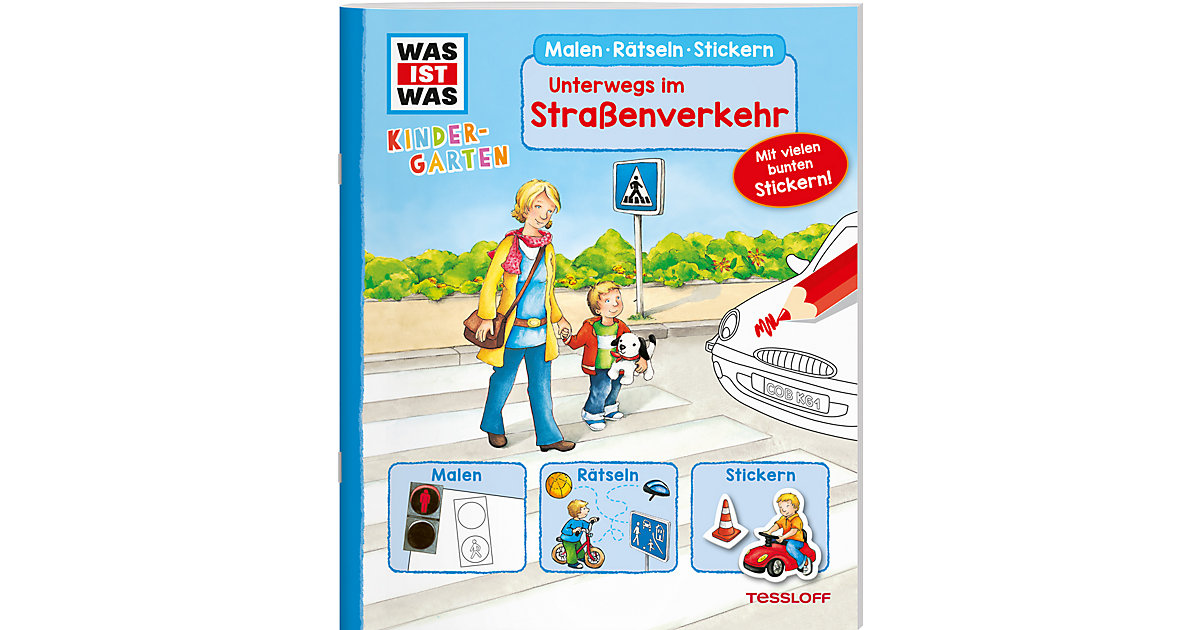 Buch - WAS IST WAS Kindergarten: Malen, Rätseln, Stickern - Unterwegs im Straßenverkehr