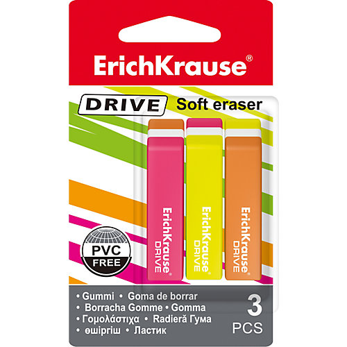 Набор из 3-х ластиков DRIVE, Erich Krause от Erich Krause