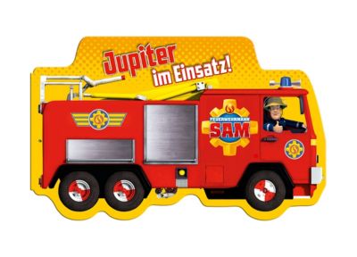 Neu Fireman Sam Reibung Jupiter Feuerwehr Wagen Mit Artikuliert Sam Figur 