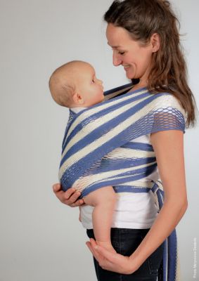 Слинг-шарф из хлопка плетеный размер s-m, Филап, Filt, сине-бежевый