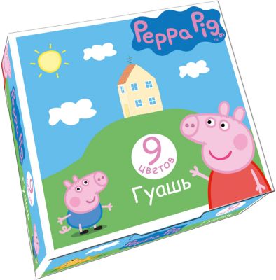 Гуашь "Свинка Пеппа", 9 цветов, Peppa Pig