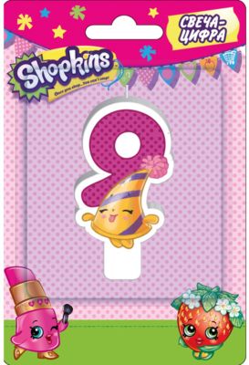 Свеча-цифра 9, 8 см, Shopkins