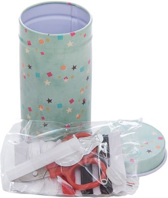 Набор для рукоделия "Конфетти" в шкатулке из черного металла