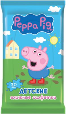 Детские влажные салфетки Peppa Pig 20 шт, Авангард