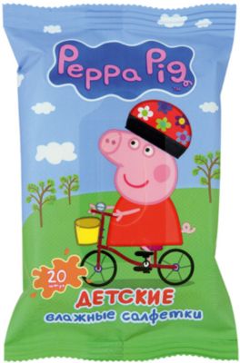 Детские влажные салфетки Peppa Pig 20 шт, Авангард