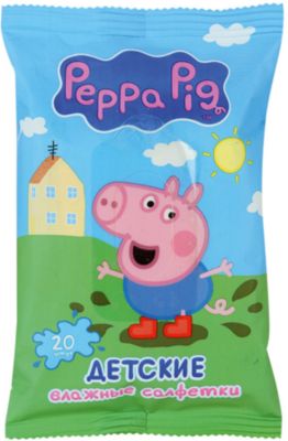 Детские влажные салфетки Peppa Pig 20 шт, Авангард