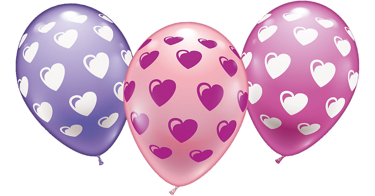 Ballons Sweet Heart, 15 Stück rosa/lila