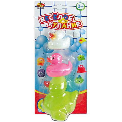 Набор резиновых уточек для ванной "Веселое купание", 3 предм., ABtoys от ABtoys