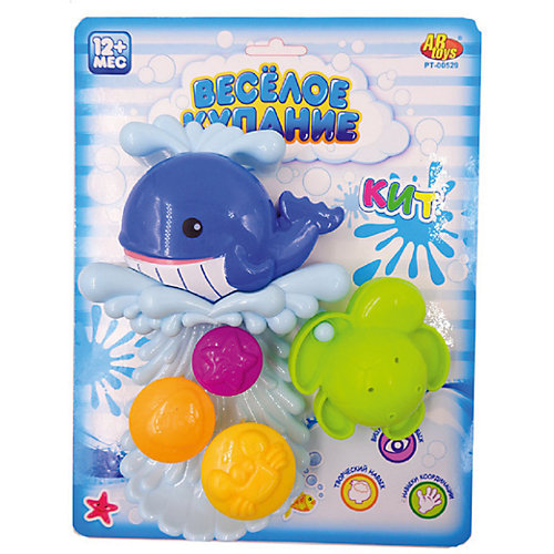 Кит-мельница для ванной, с аксессуарами, "Веселое купание", 2 предм., ABtoys от ABtoys