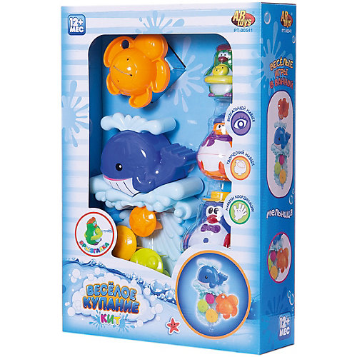 Игрушки для ванной, с аксессуарами (5 предметов), "Веселое купание", ABtoys от ABtoys