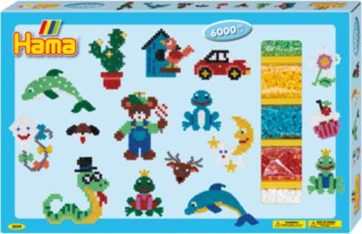 HAMA 3039 Geschenkset blau, 6.000 midi-Perlen & Zubehr