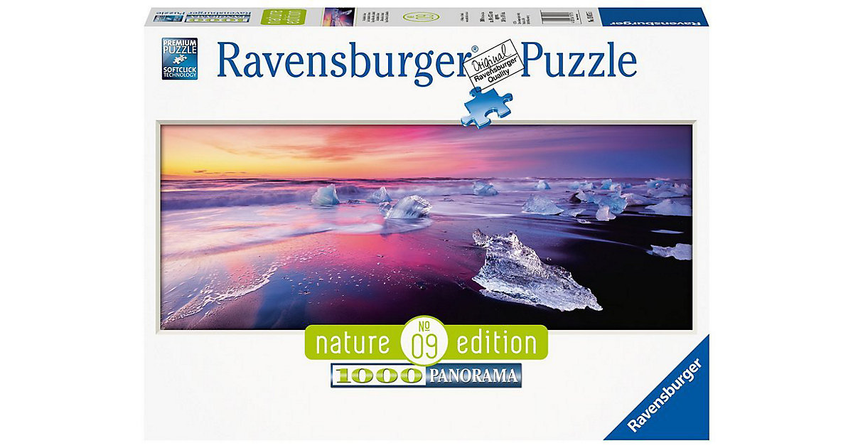 Puzzles: Ravensburger Puzzle 1000 Teile, 98x37 cm, Panorama, Jökulsárlón, Island