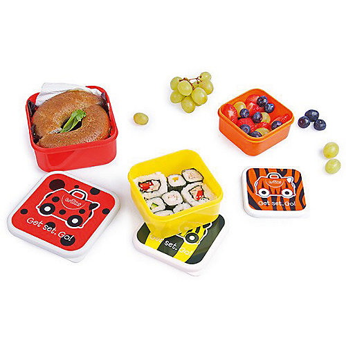 Контейнеры для еды 3 шт, голубой, оранжевый, зеленый от TRUNKI
